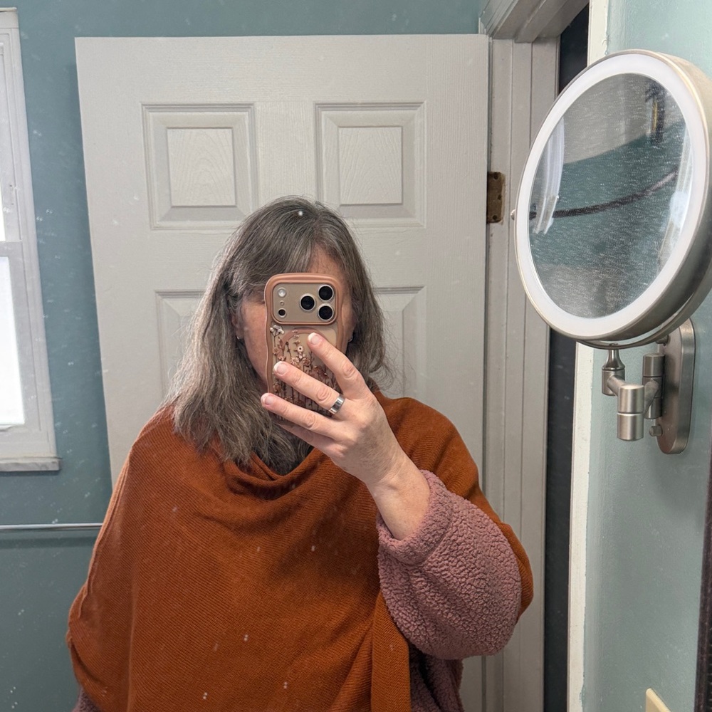 Cozy Rust and Mauve Women's Sweater/shaw